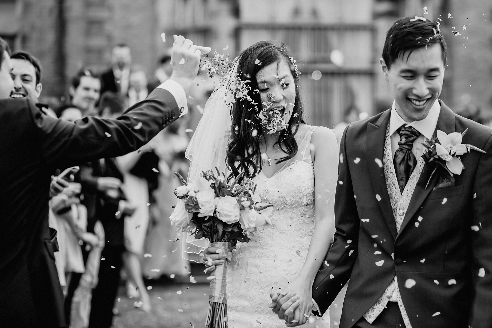 monochrome confetti photograph