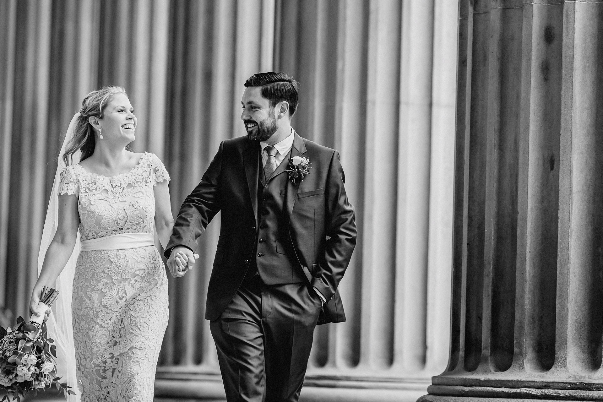 photograph of the bride and groom at st. georges hall