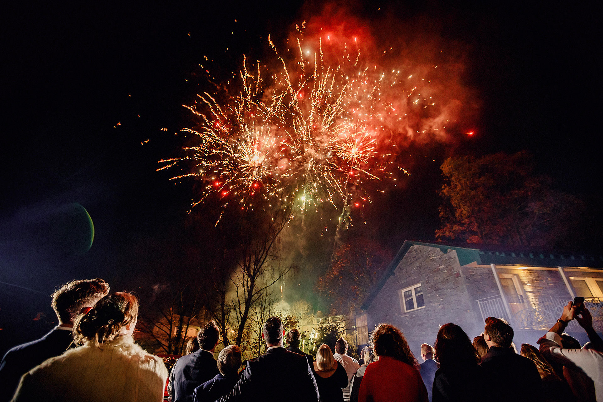 fireworks on the wedding day