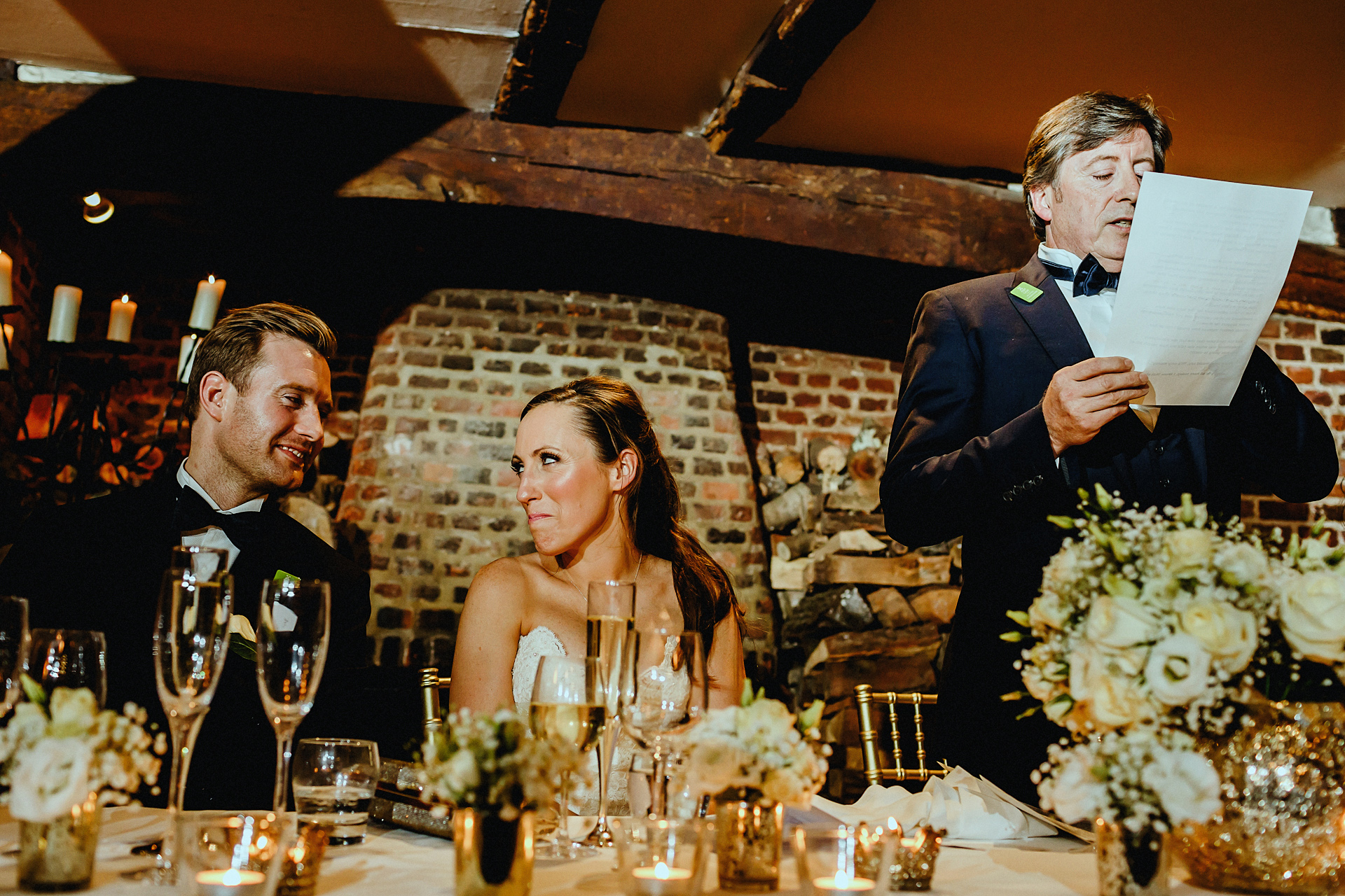 toasts at the wedding reception