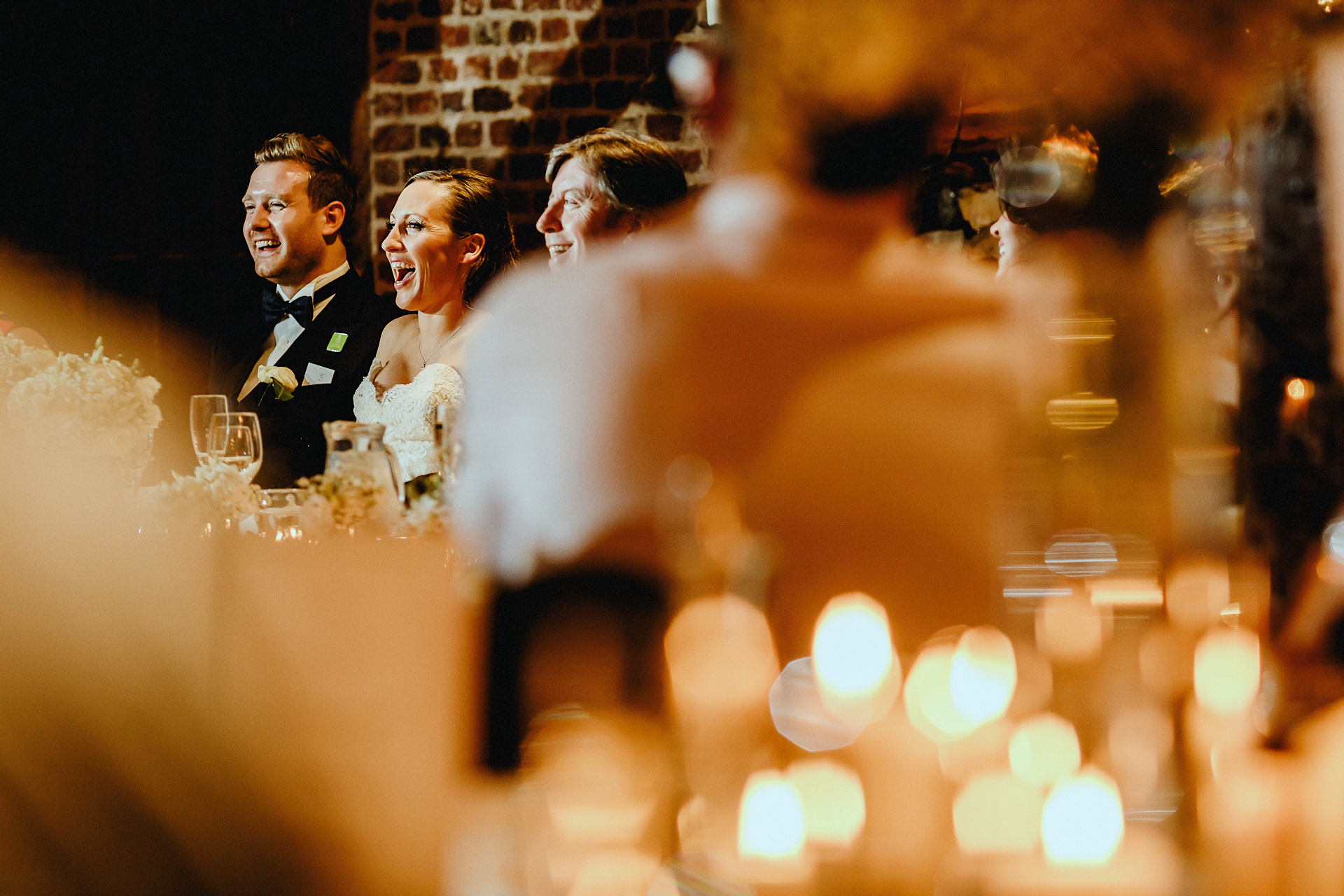 laughing at the speeches
